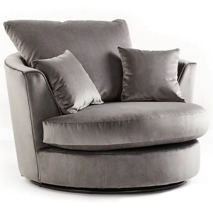 Sorretto Grey Velvet Fabric Corner Sofa - Left and Right Arm