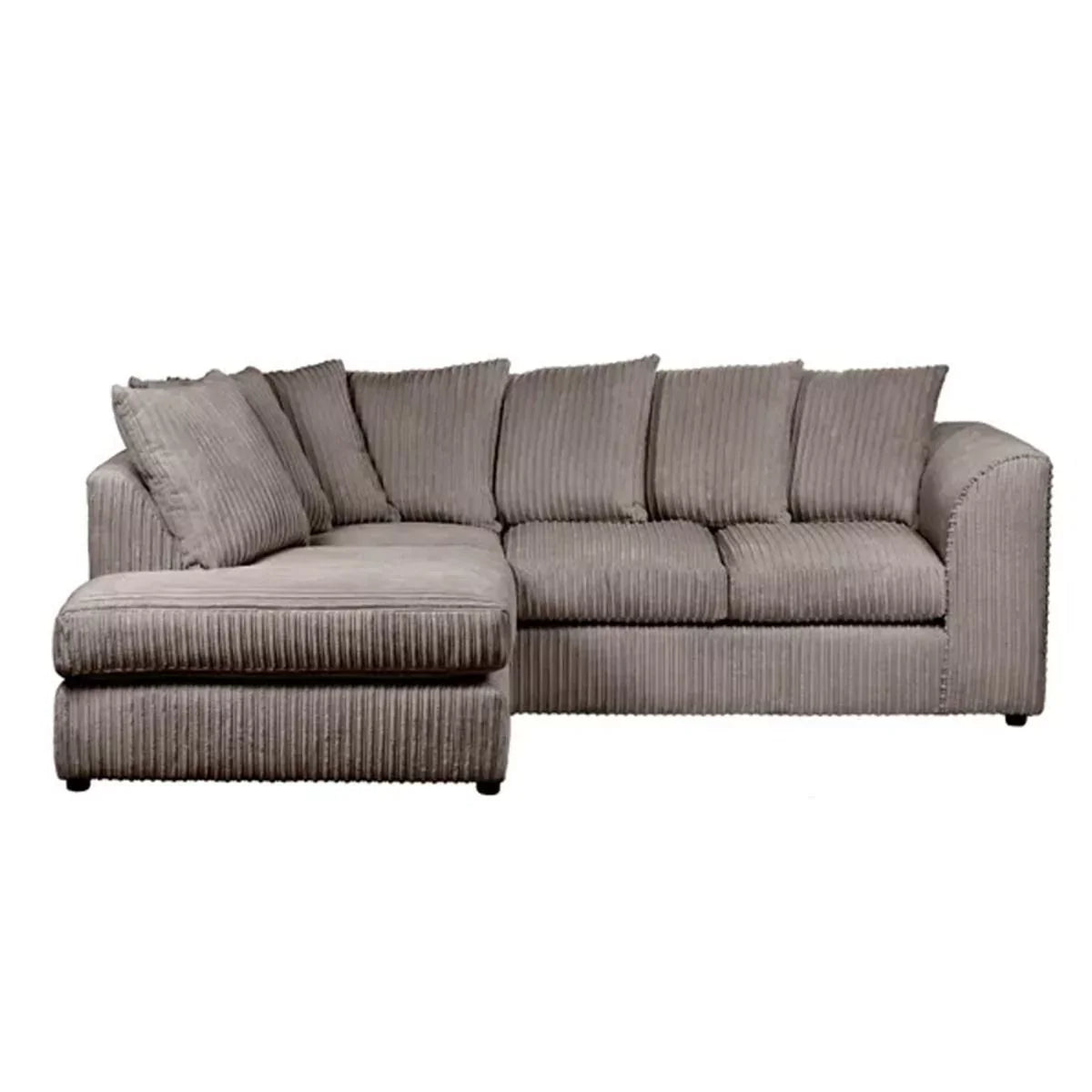 Blake Jumbo Cord Grey Corner Sofa - Right and Left Arm