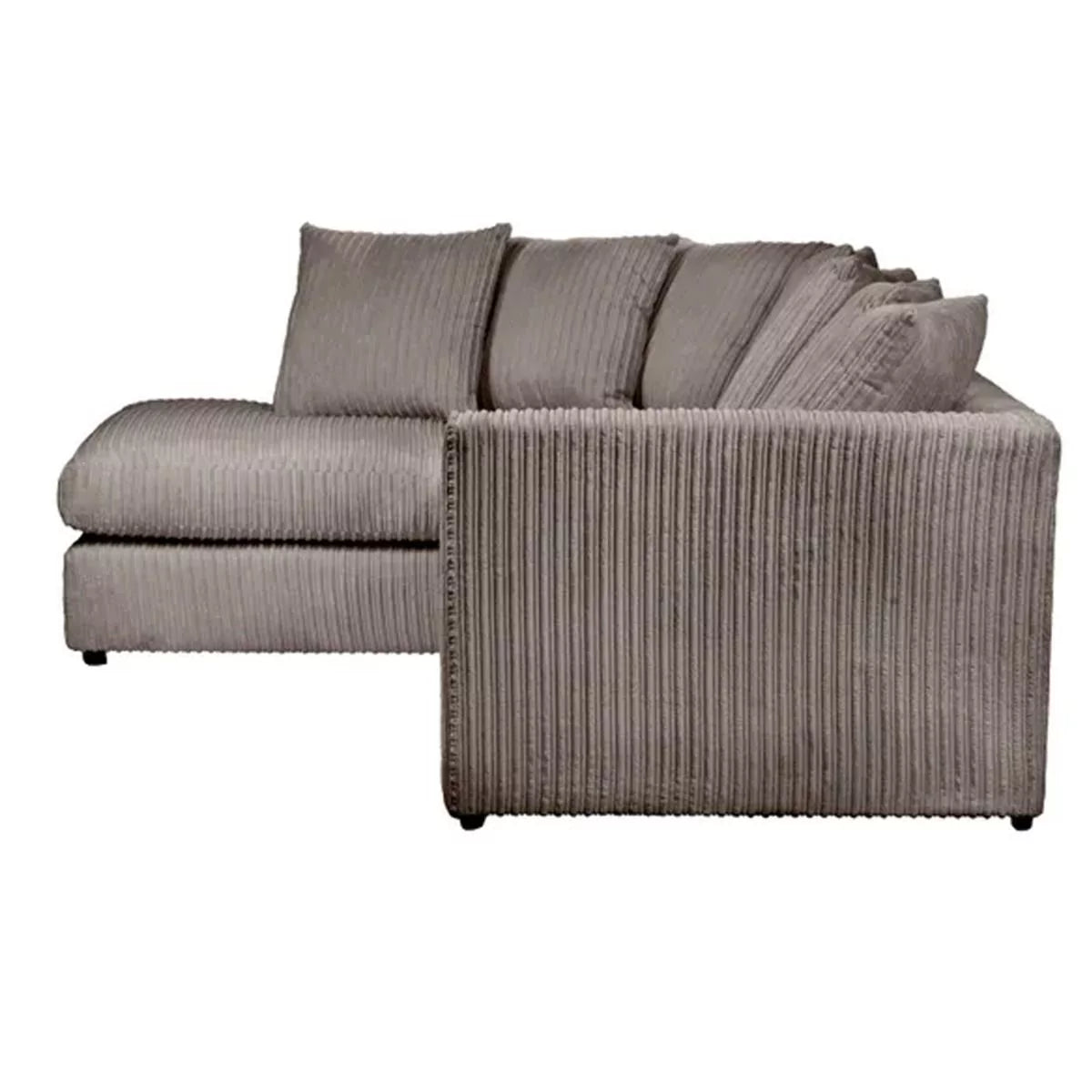 Blake Jumbo Cord Grey Corner Sofa - Right and Left Arm