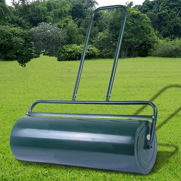 36 x 12 Inches Tow Lawn Roller Water Filled Metal Push Roller
