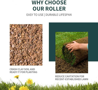 36 x 12 Inches Tow Lawn Roller Water Filled Metal Push Roller