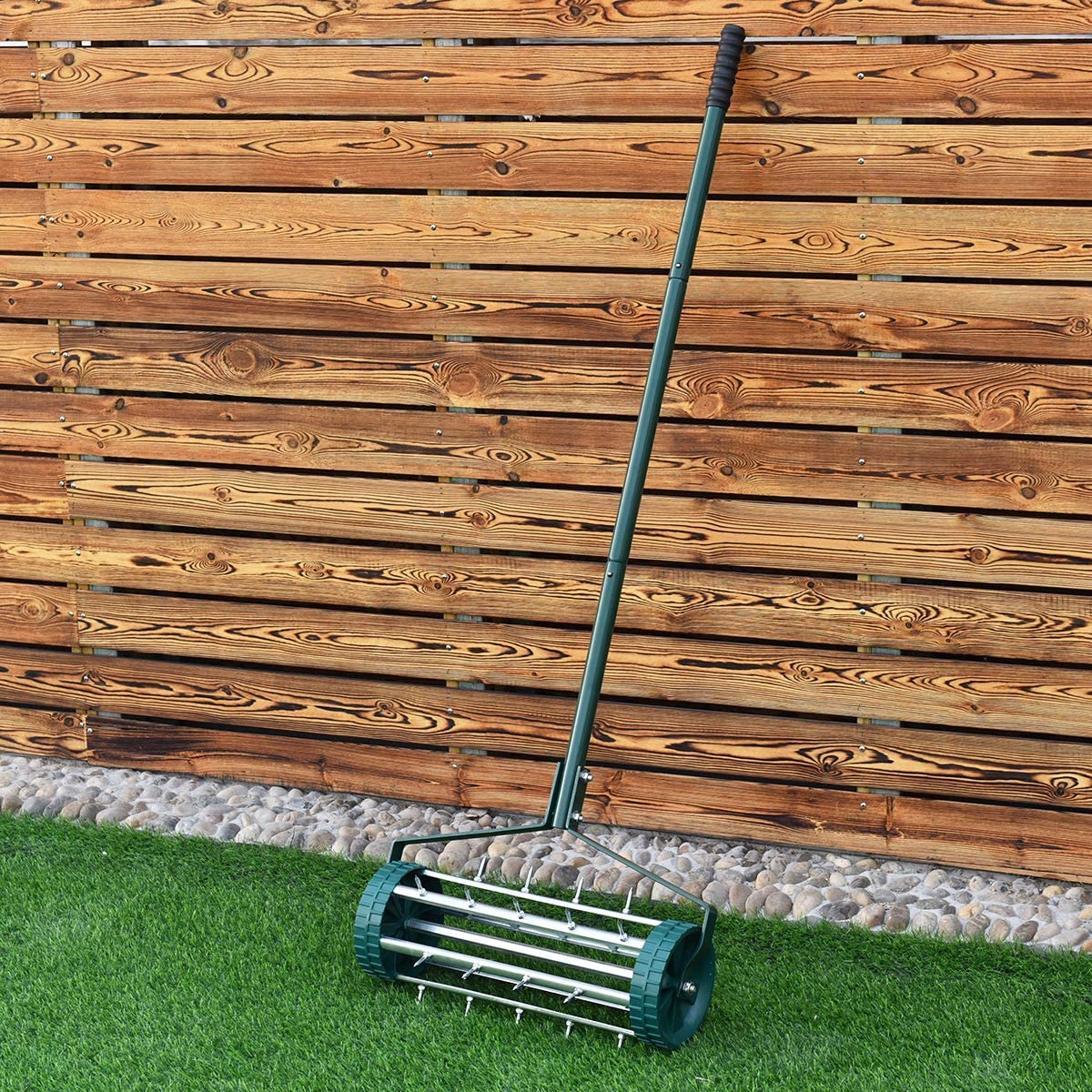 Heavy Duty Rolling Grass Lawn Garden Aerator