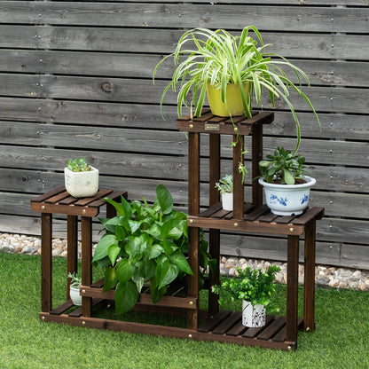 Solid Wood Plant Stand Multi-Tier Flower Pot Holder Indoor/Outdoor