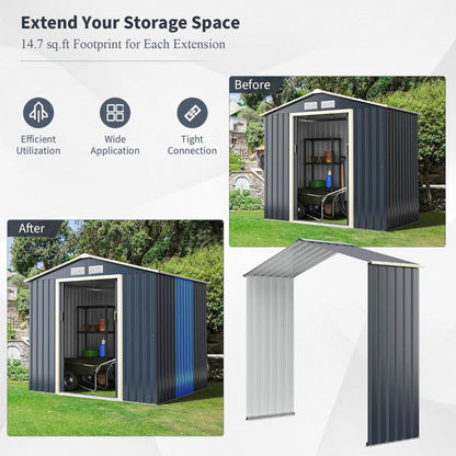 Outdoor Storage Shed Extension Kit for 195 cm Shed Width