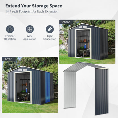 Outdoor Storage Shed Extension Kit for 195 cm Shed Width