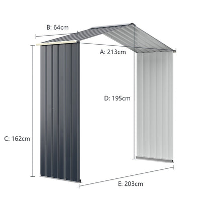 Outdoor Storage Shed Extension Kit for 195 cm Shed Width