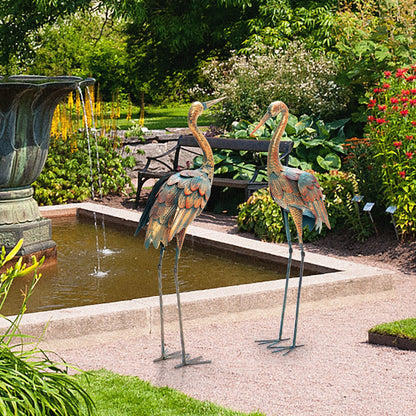 Set of 2 Metal Garden Ornaments for Backyard