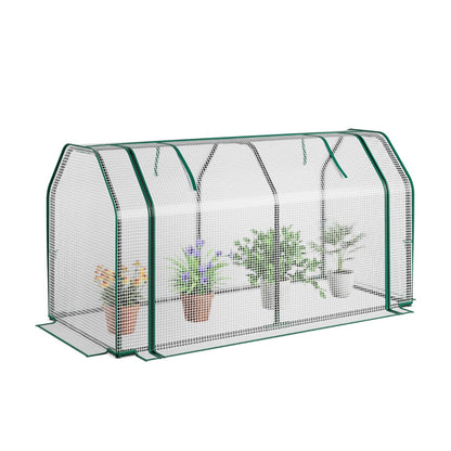 Portable Garden Greenhouse with Roll-up Zipper Door