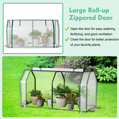 Portable Garden Greenhouse with Roll-up Zipper Door