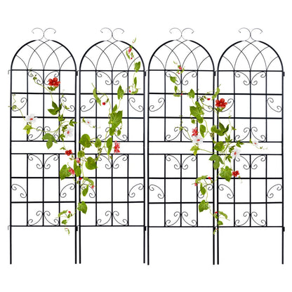 2/4 Pack 180 cm x 50 cm Metal Garden Trellis Decorative for Climbing Plants-4 Pack