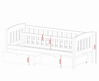 Solihull Wooden Single Bed Gucio with Storage