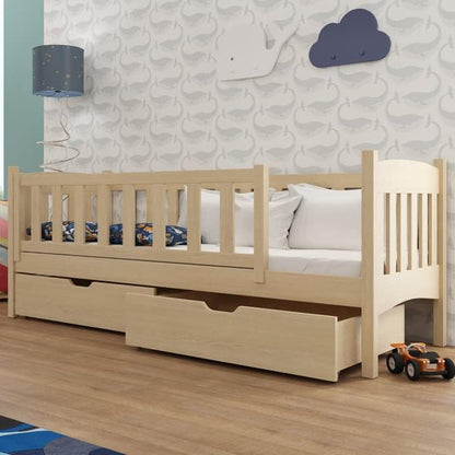 Wooden Single Bed Gucio with Storage