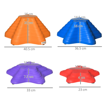 Outsunny 11-Piece Balance Stepping Stones for Kids Starfish Style Non-slip Obstacle Course Stackable Balance Blocks Garden Toys Encourage Toddler Sensory Toys Indoor Outdoor - Multicoloured