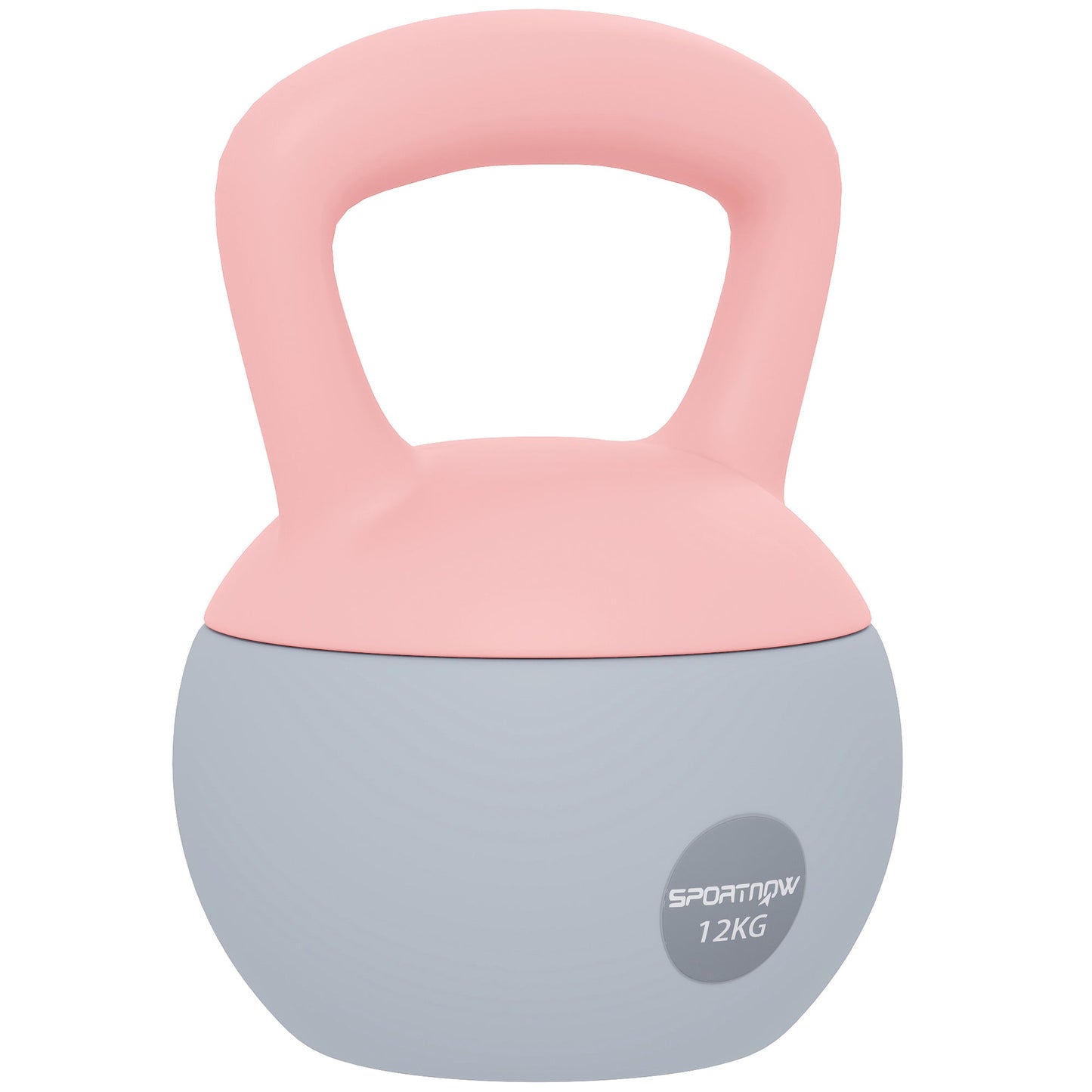 SPORTNOW 12KG Soft Kettlebell, Kettlebell with Non-Slip Handle for Home Gym, Weight Lifting, Strength Training, Pink/Grey