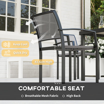 Outsunny Five-Piece Outdoor Garden Dining Set - Grey