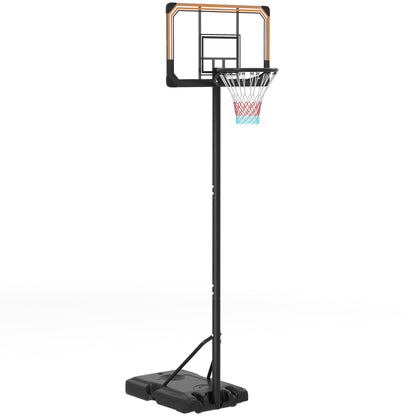SPORTNOW Height Adjustable Basketball Stand Net Set System, Freestanding Basketball Hoop and Stand with Wheels, 182-213cm - Black