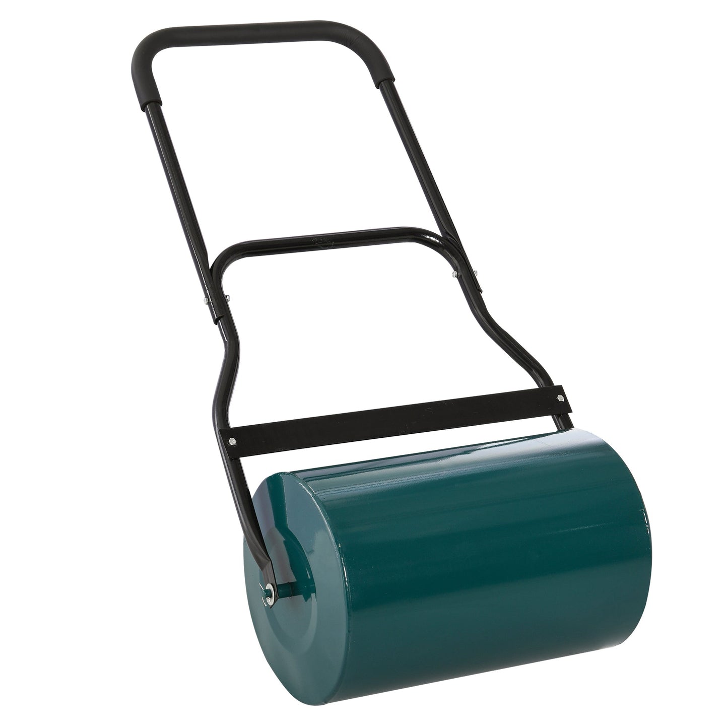 Outsunny 40L Lawn Roller Drum Scraper Bar Collapsible Handle Water or Sand Filled _32cm Green