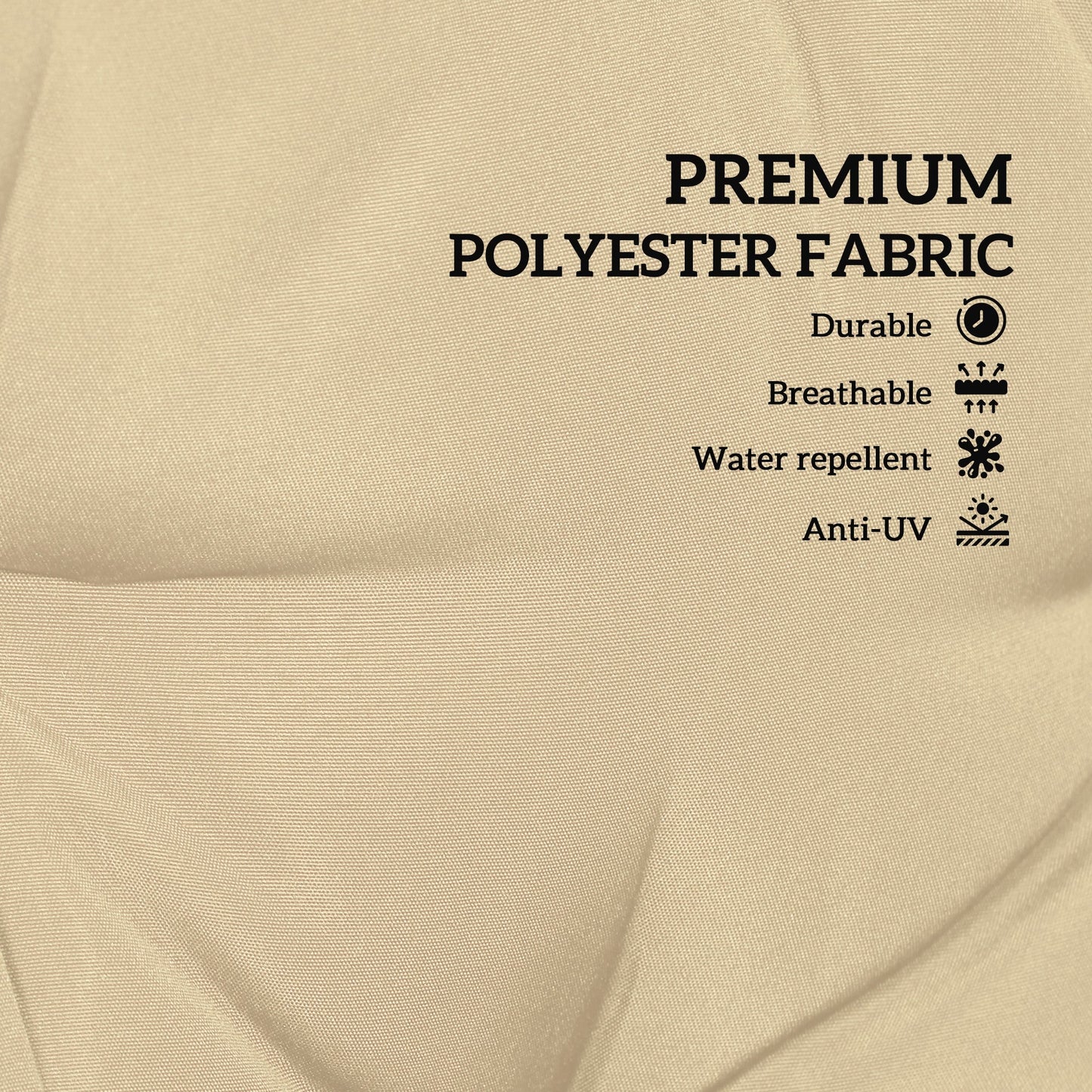 Outsunny Set of Two Outdoor Seat Cushions - Khaki