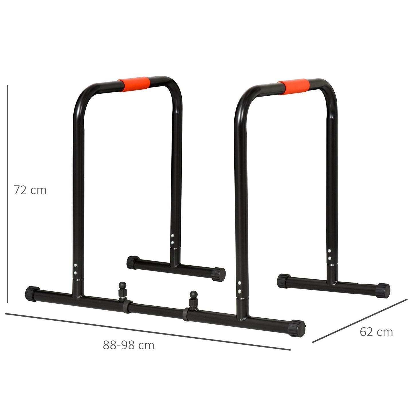 HOMCOM Multifunctional Dip Stand Station for Home Gym Fitness Equipment with Safety Connector for Tricep Dips