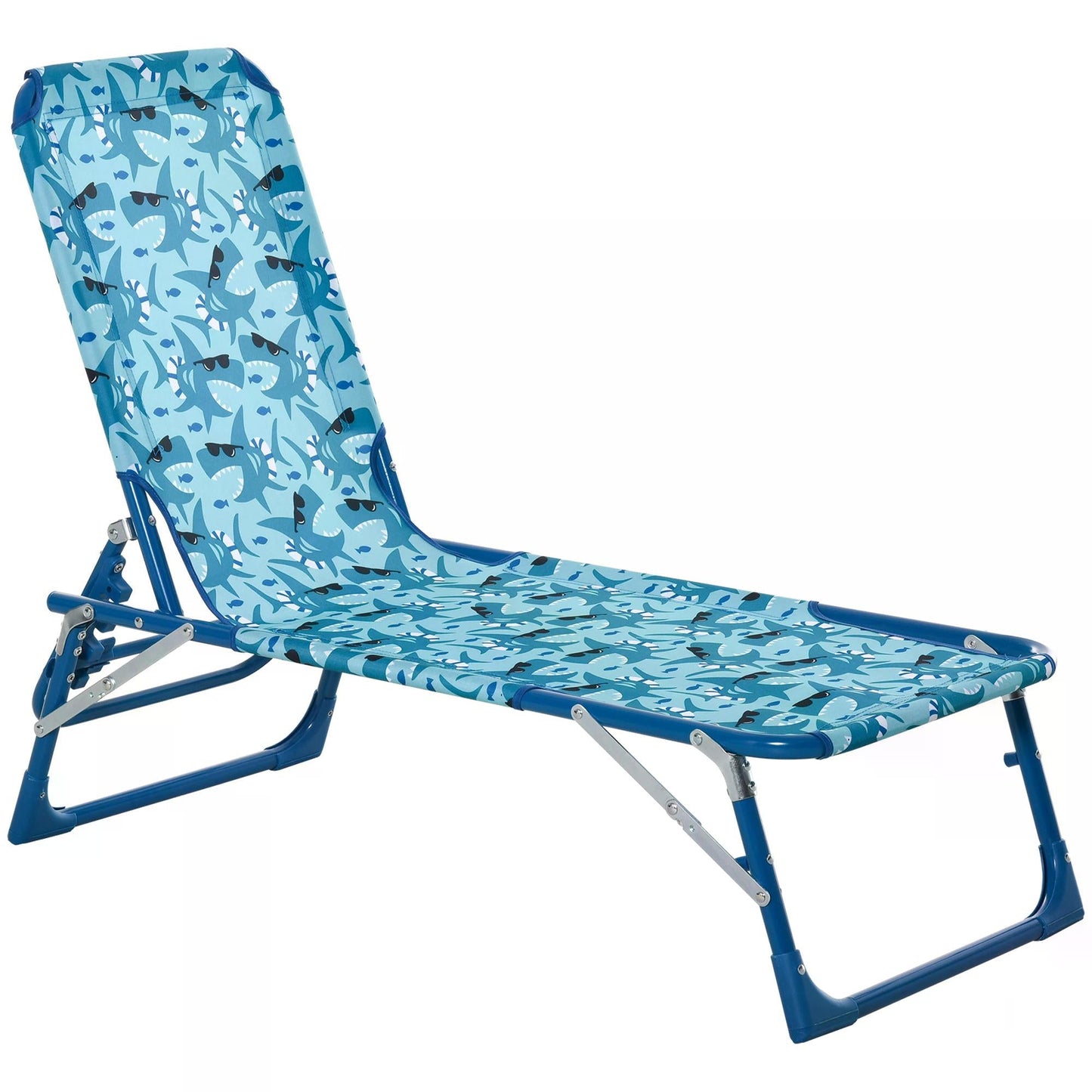 Outsunny Kids Garden Chairs Reclining Folding Zero Gravity Chairs Lounge Chair Sun Lounger Adjustable Backrest Outdoor Blue 118 x 40 x 24cm Blue