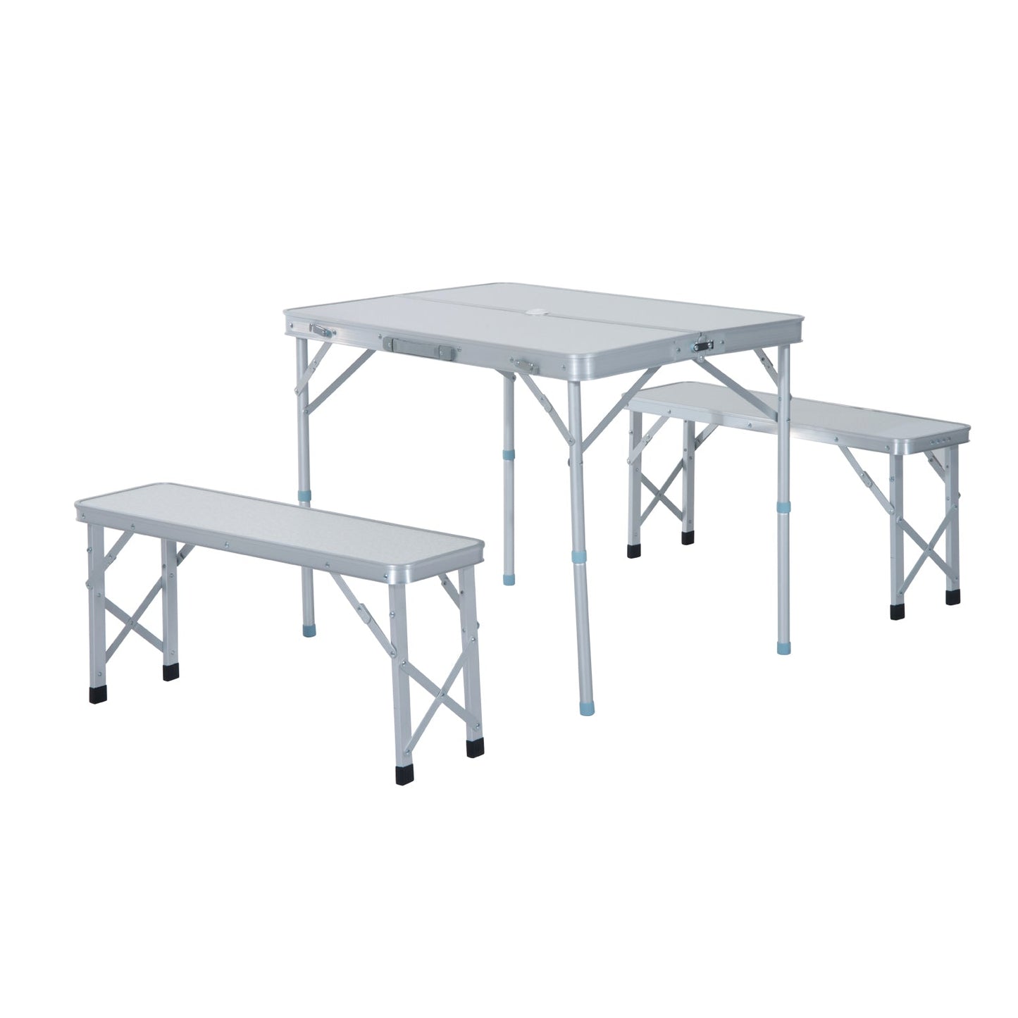 Outsunny Folding Table Chairs Picnic Portable Camping Dining Garden Patio BBQ Aluminium