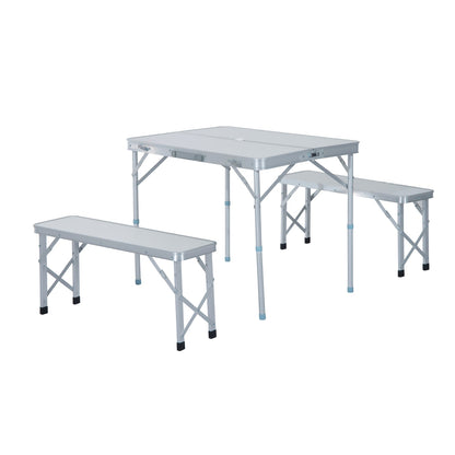 Outsunny Folding Table Chairs Picnic Portable Camping Dining Garden Patio BBQ Aluminium