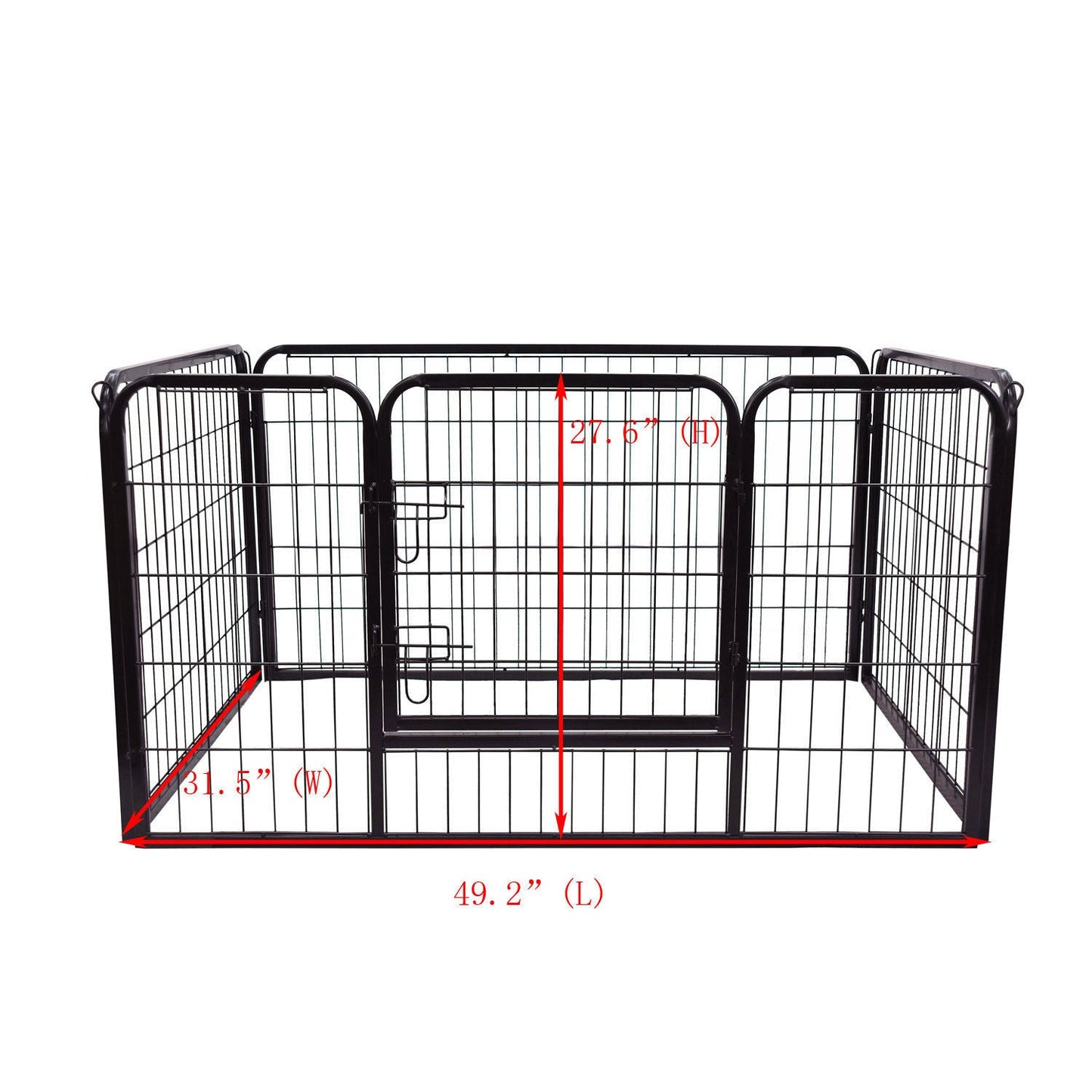 Pawhut Heavy Duty Pet Play Pen 125x80x70 cm-Black