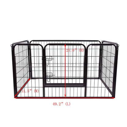 Pawhut Heavy Duty Pet Play Pen 125x80x70 cm-Black