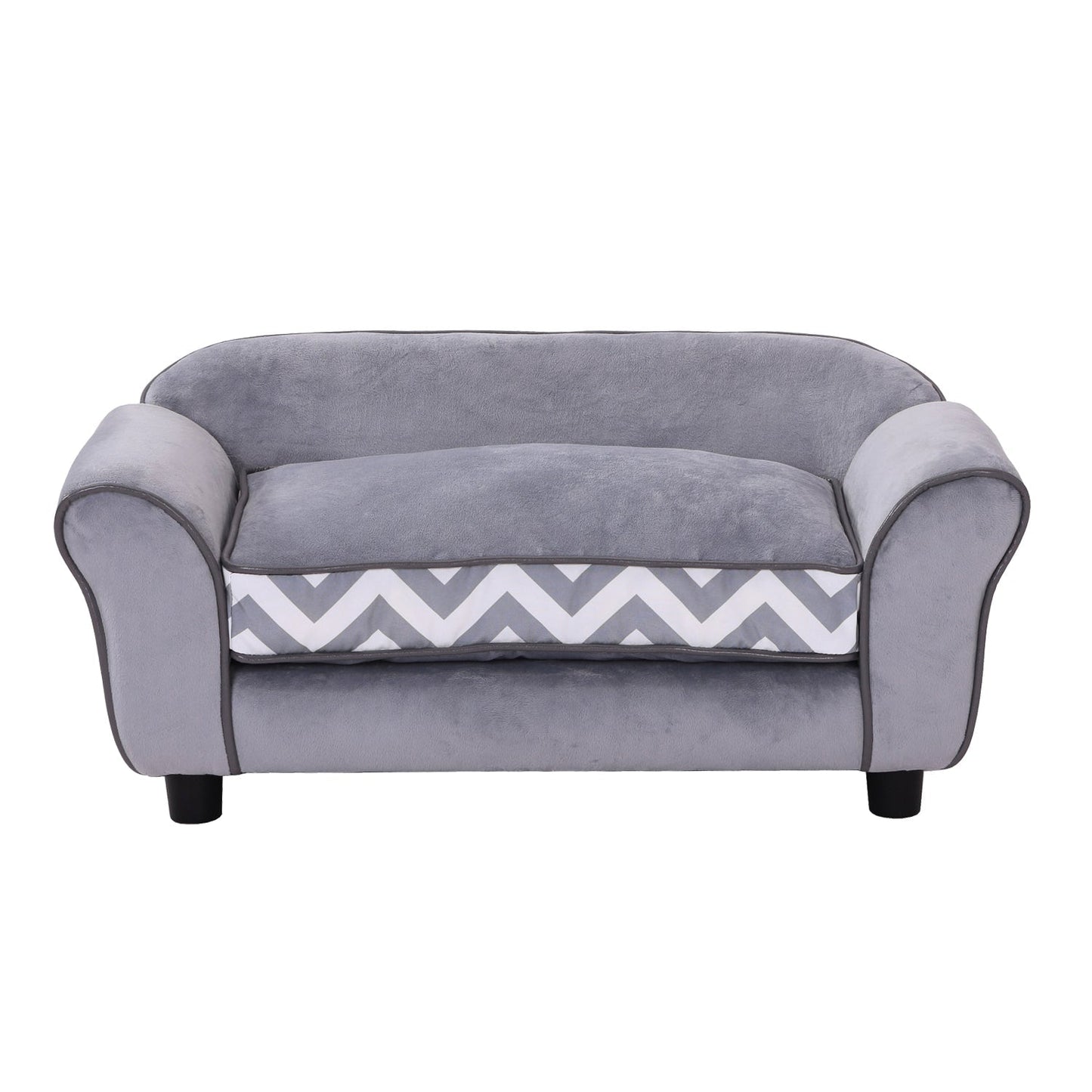 Pawhut 73.5Lx41Wx33H cm Pet Sofa-Grey/Black