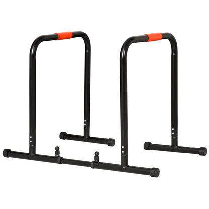 HOMCOM Multifunctional Dip Stand Station for Home Gym Fitness Equipment with Safety Connector for Tricep Dips