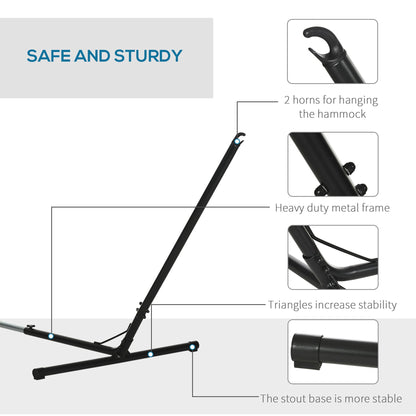 Outsunny 3.1√¢‚Ç¨‚Äú3.8m Adjustable Universal Hammock Stand Metal Frame Garden Camping Picnic Outdoor Patio Replacement √¢‚Ç¨‚Äú Stand Only
