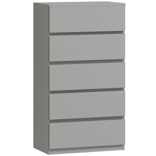 HOMCOM Chest of Drawers, 5-Drawer Storage Cabinets, Modern Dresser, Storage Drawer Unit for Bedroom