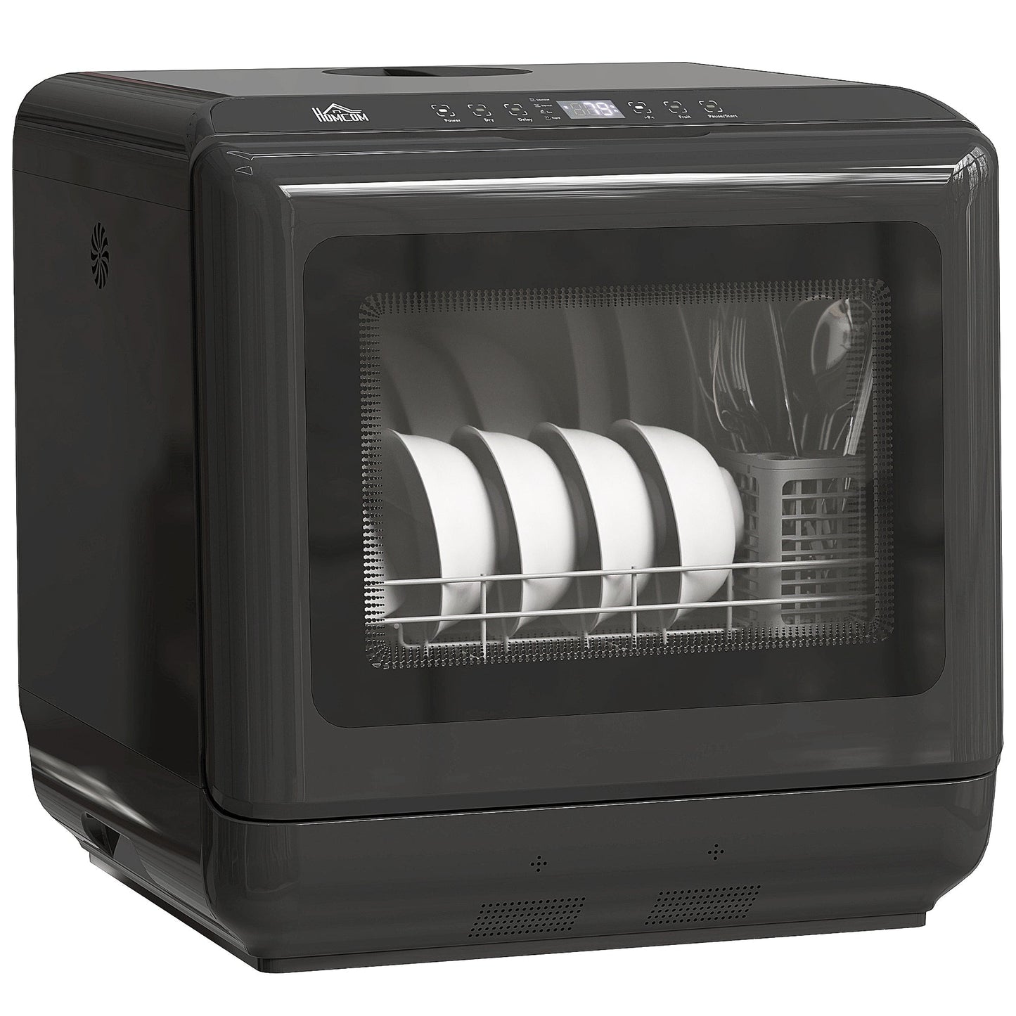 HOMCOM 6L Five-Mode Tabletop Dishwasher - Black