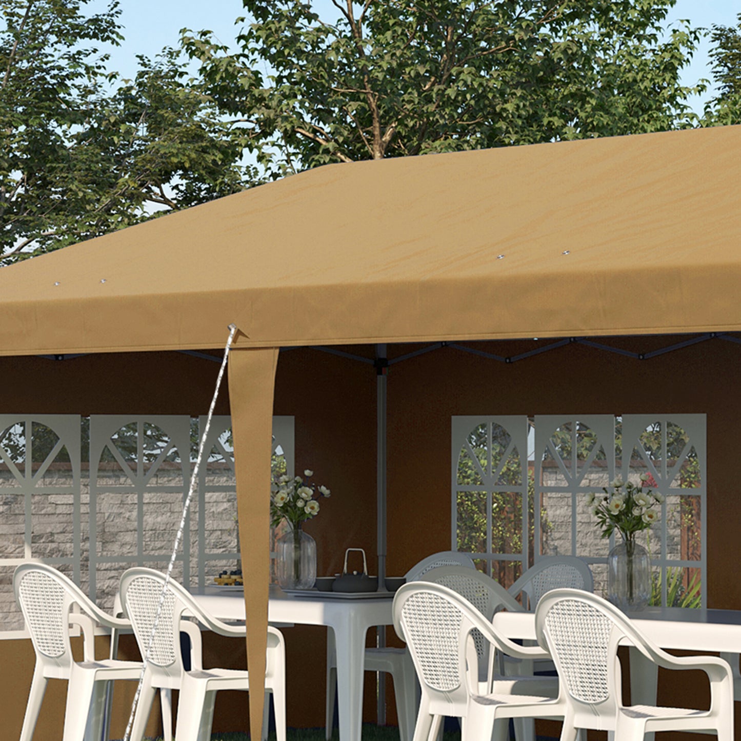 Altana Outsunny 3 x 6m Pop-Up, ze ścianami demontowalnymi - Khaki