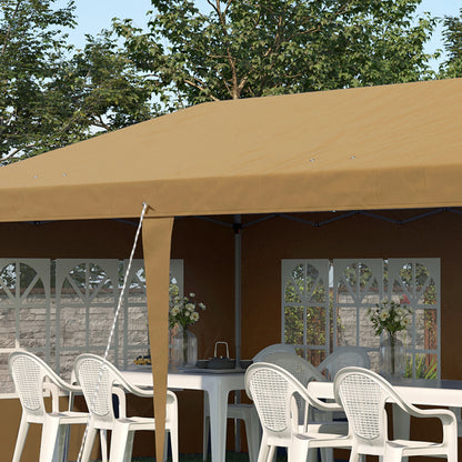 Altana Outsunny 3 x 6m Pop-Up, ze ścianami demontowalnymi - Khaki