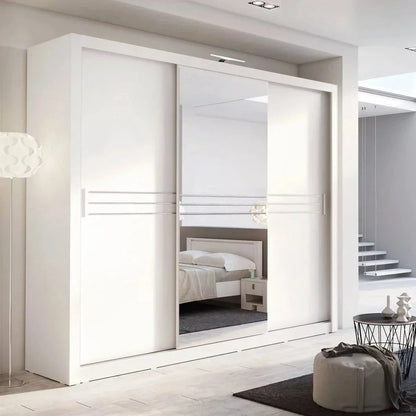 Cuba ID-11 Sliding Door Wardrobe 250cm in White Matt