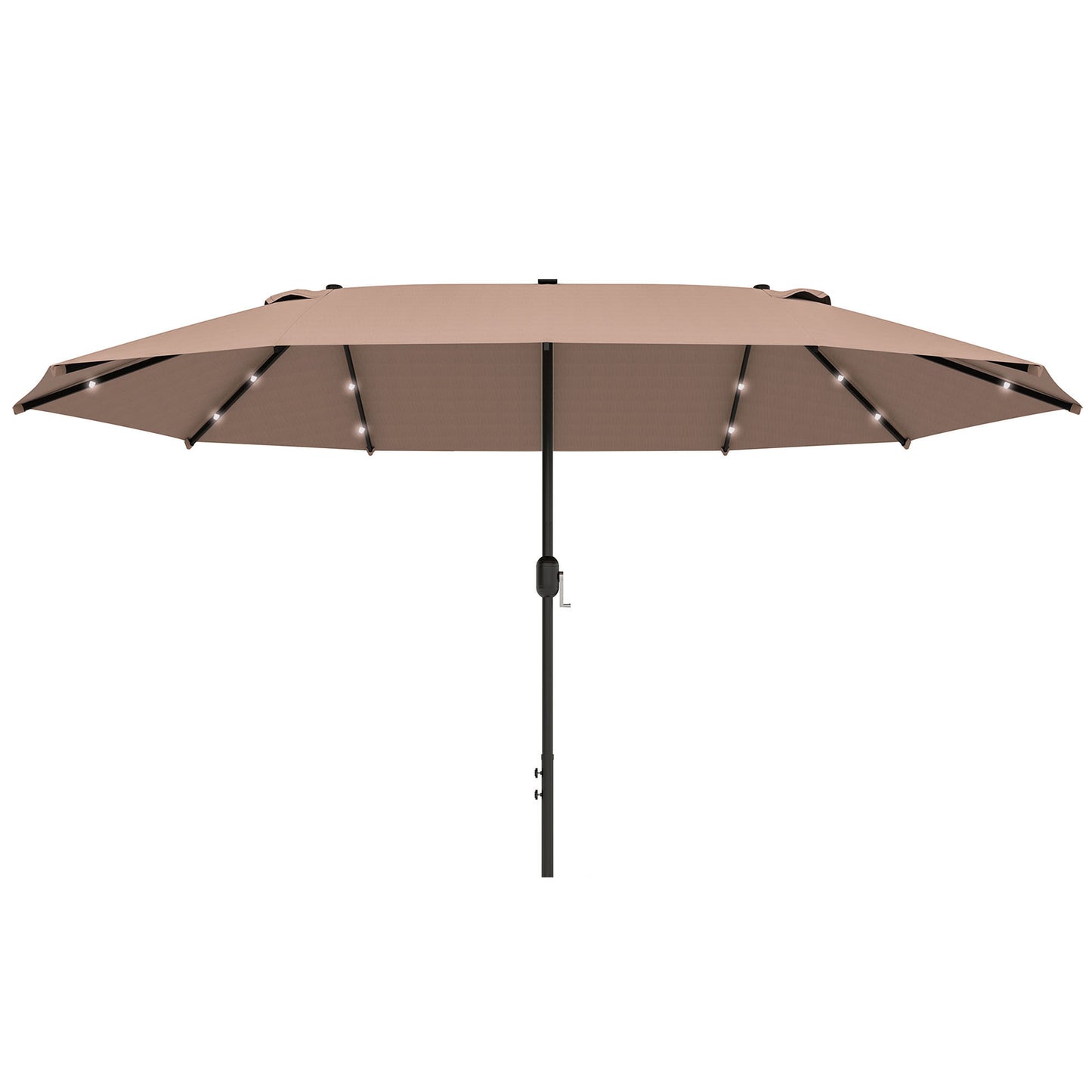 Outsunny Garden Parasol 4,4 m Dwustronny parasol słoneczny Patio Parasol LED Solar Lights Khaki