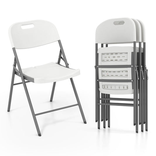 HDPE Plastic Folding Chairs in White