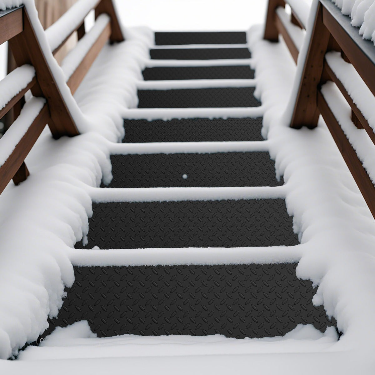 Heated Outdoor Mat with Non-Slip Rubber and Leak-Proof Plug-Black