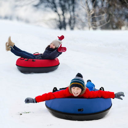 Heavy-Duty Snow Tube for Adults Kids with Seat Cushion-Blue