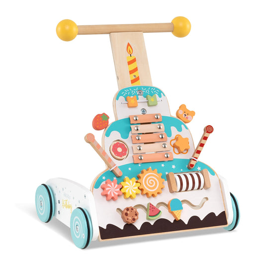Height Adjustable Push Walker with Activity Centera and Xylophone-Colourful