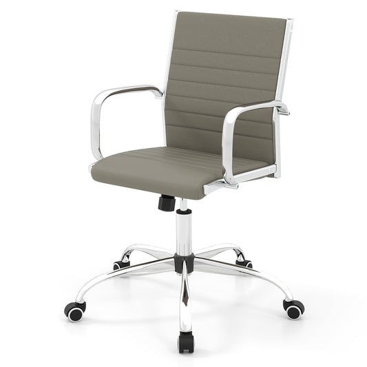 Height Adjustable Rolling High-Back Executive Chair for Home Office-Grey