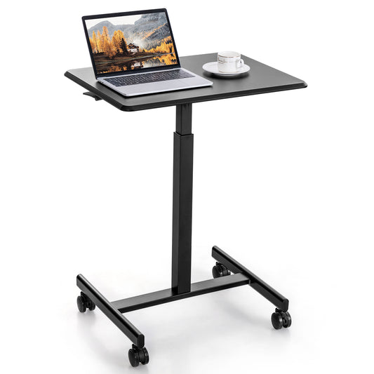 Height Adjustable Rolling Standing Desk-Black