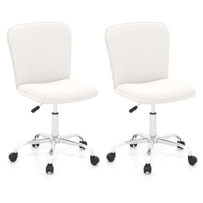 Height-adjustable Ergonomic Chair wIth Wheels  for Adults and Teenangers-White