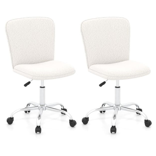 Height-adjustable Ergonomic Chair wIth Wheels  for Adults and Teenangers-White