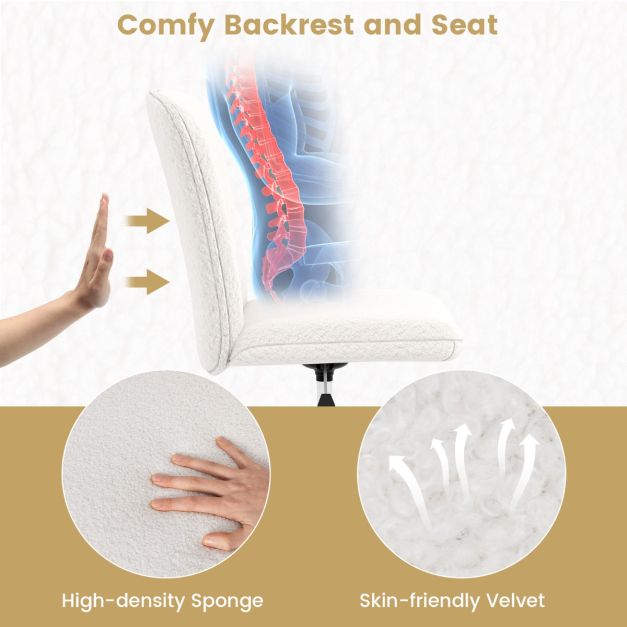 Height-adjustable Ergonomic Chair wIth Wheels  for Adults and Teenangers-White