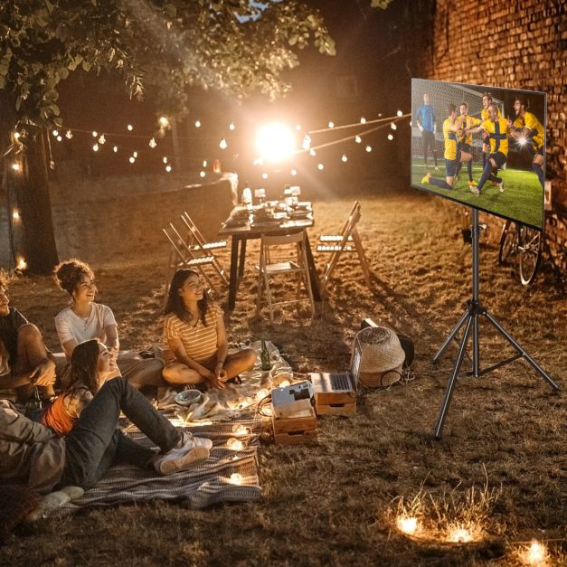 Height Adjustable TV Stand with 35 KG Weight Capacity and Non-slip Foot Pad