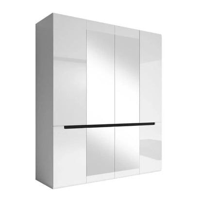 Steadfast 20 - 4 Door Mirror Wardrobe 180cm - White Gloss