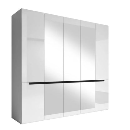 Steadfast 21 - 5 Door Wardrobe 225cm - White Gloss