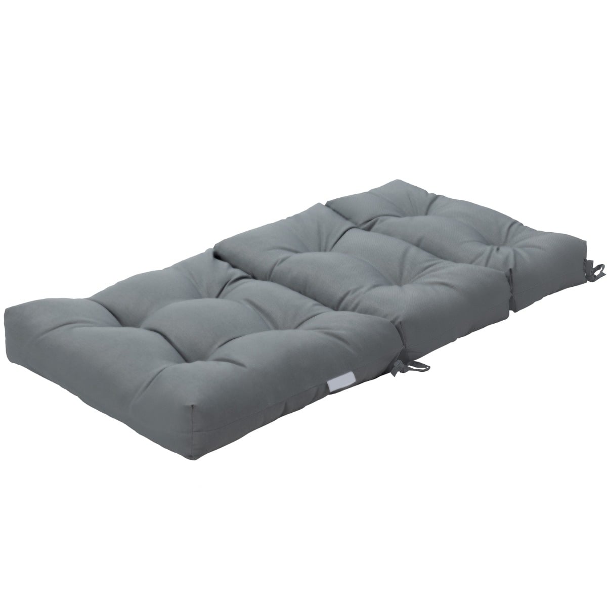 High Back Chair Cushion Patio Chair Seat Pads with Non-slip Rope Belts-Grey